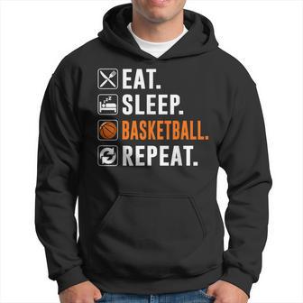 Bball Eat Sleep Basketball Repeat Basketball Player Hoodie - Thegiftio UK