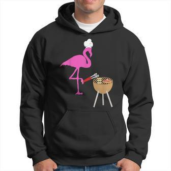 Bbq Flamingos Pink Birds Grilling Grillmasters Cooking Hoodie - Monsterry CA