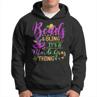 Beads And Bling Its A Mardi Gras Thing Fun Colorful Hoodie | Mazezy