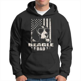 Beagle Dad Cool Vintage Retro Proud American Hoodie | Mazezy