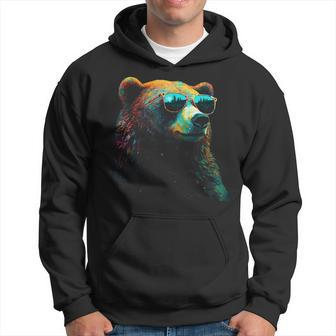 Bear Sunglasses Animal Colourful Forest Animals Bear Hoodie - Monsterry DE