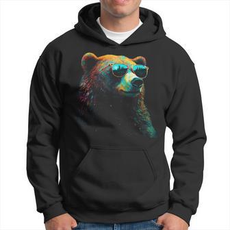 Bear Sunglasses Animal Colourful Forest Animals Bear Hoodie - Thegiftio UK