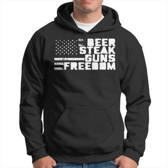 Beer Steak Guns & Freedom American Flag Hoodie - Monsterry DE