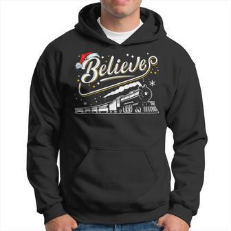 Believe Train Christmas North Pole Train Pajama Christmas Hoodie - Monsterry DE