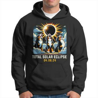 Bernese Mountain Dog Howling At Solar Eclipse Hoodie - Thegiftio