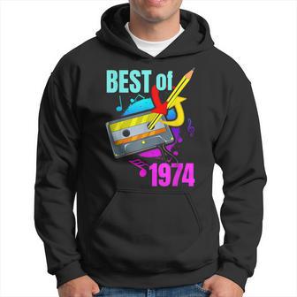 Best Of 1974 70S Retro Cassette Tape Birthday Hoodie - Thegiftio UK