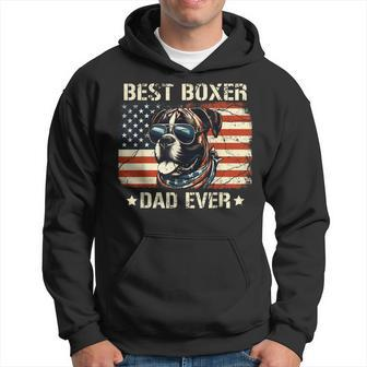 Best Boxer Dad Ever American Flag Dog Lover Father's Day Hoodie - Thegiftio UK