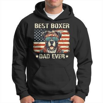 Best Boxer Dad Ever Vintage Usa Flag Dog Lover Father's Day Hoodie - Thegiftio UK