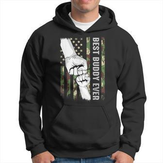 Best Buddy Ever Fist Pump With Us American Flag Father's Day Hoodie - Thegiftio UK
