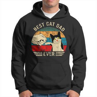 Best Cat Dad Ever Bump Vintage Graphic Hoodie - Monsterry