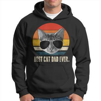 Best Cat Dad Ever Vintage Retro Cat Daddy Cat Father Hoodie - Monsterry AU