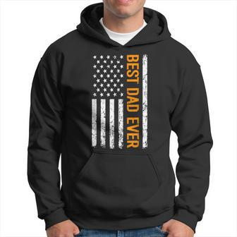Best Dad Ever With American Flag Fathers Day Dad Hoodie - Thegiftio UK