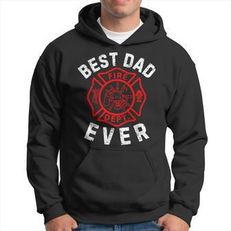 Best Dad Ever Symbol Firefighter Fireman Parent Fathers Day Hoodie - Seseable