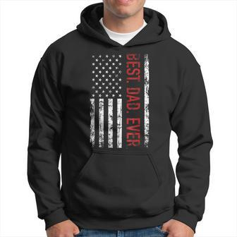 Best Dad Ever Us American Flag Daddy Father's Day Vintage Hoodie - Thegiftio UK