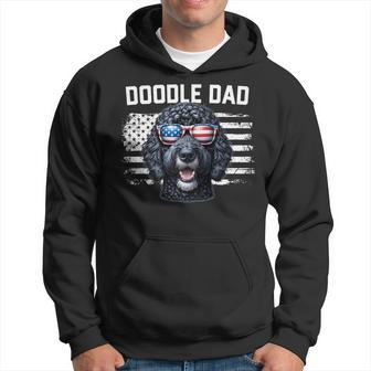 Best Doodle Dad American Flag Black Goldendoodle Dad Hoodie - Monsterry AU