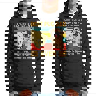 Best Pug Dad Ever Retro Vintage Fun Daddy Father's Day Hoodie | Mazezy