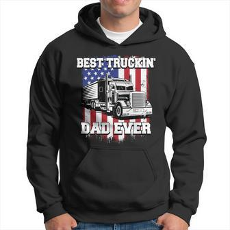 Best Truckin Dad Ever Big Rig Trucker Father's Day Vintage Hoodie - Monsterry AU