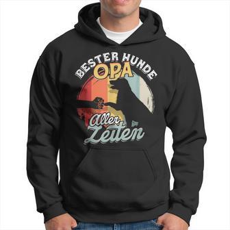 Bester Hunde Opa Aller Zeiten Retro Hoodie, Lustiges Haustier Großvater Geschenk - Seseable