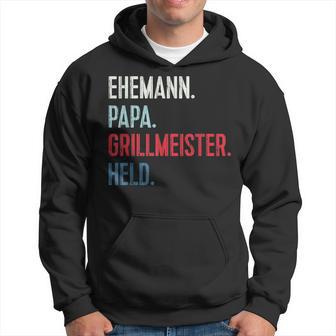 Bester Papa Grillmeister Held Grillen Bester Husann German L Kapuzenpullover - Geschenkecke