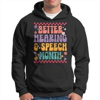 Better Hearing And Speech Month Speech Therapist Retro Hoodie - Monsterry UK