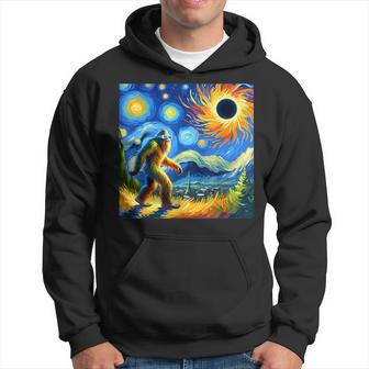 Bigfoot Glasses Total Solar Eclipse 2024 Van Gogh Bigfoot Hoodie - Monsterry DE