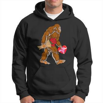 Bigfoot Heart Valentines Day Love Sasquatch Hoodie - Seseable