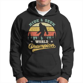 Bigfoot Hide And Seek World Champion Sasquatch Retro Vintage Hoodie - Monsterry AU