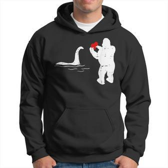 Bigfoot Loch Ness Valentines Day Cool V-Day Pajama Hoodie - Monsterry DE