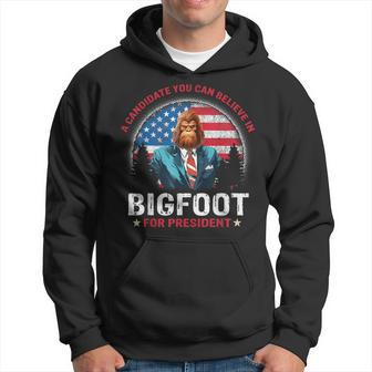 Bigfoot For President Believe Vote Elect Sasquatch Candidate Hoodie - Seseable