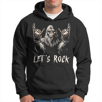 Bigfoot Rock On Sasquatch Rock And Roll Let's Rock Hoodie - Monsterry CA