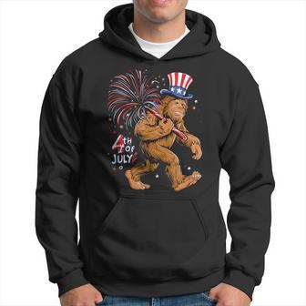 Bigfoot Sasquatch 4Th Of July Fireworks Hoodie - Monsterry