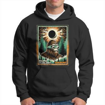 Bigfoot Total Solar Eclipse 2024 Vermont Sasquatch Vintage Hoodie | Mazezy