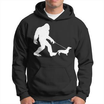 Bigfoot Walking Dachshund Wiener Dog Gif Hoodie | Mazezy