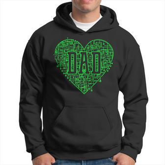 Binary Ai Computer Circuit Green Electric Heart Game Dad Hoodie - Monsterry AU