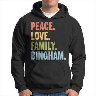 Bingham Last Name Peace Love Family Matching Hoodie - Monsterry AU