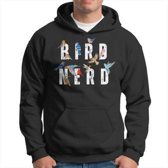 Bird Nerd Typography With Flying Birds Enthusiast Hoodie - Monsterry DE