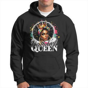 Birthday Queen Happy Birthday African American Afro Queen Hoodie - Thegiftio UK