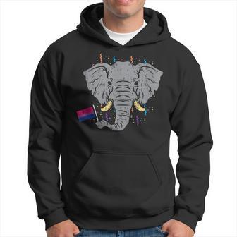 Bisexual Flag Elephant Lgbt Bi Pride Stuff Animal Hoodie - Monsterry AU