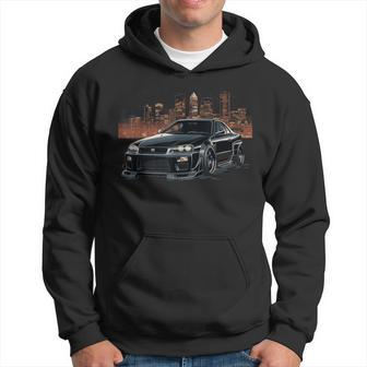 Black Gt R 34 Skyline Jdm Car Enthusiast Hoodie - Seseable