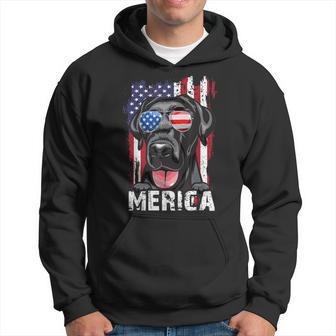 Black Labrador Retriever 4Th Of July Merica Usa Flag Lab Dog Hoodie - Monsterry
