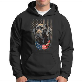 Black Labrador Retriever Usa Flag Lab Dog Lover Hoodie - Seseable