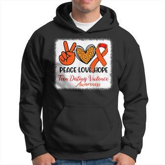 Bleached Peace Love Hope N Dating Violence Awareness Hoodie - Monsterry CA