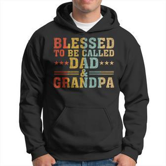 Blessed To Be Called Dad And Grandpa Retro Father's Day Hoodie - Thegiftio UK