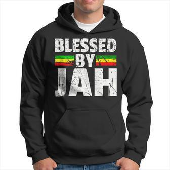 Blessed By Jah Rasta Reggae Graphic Jah Bless Print Hoodie - Monsterry