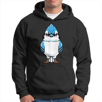 Blue Jay Bird Cyanocitta Cristata Emoticon Hoodie - Monsterry
