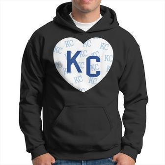Blue Kc Heart Kansas City 2 Letter Kc Pattern Love Kc Blue Hoodie - Monsterry UK