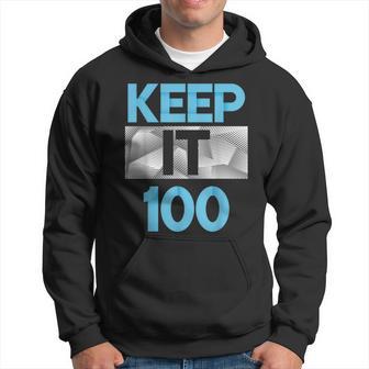 Blue Keep It 100 Blue Color Graphic Hoodie - Monsterry CA