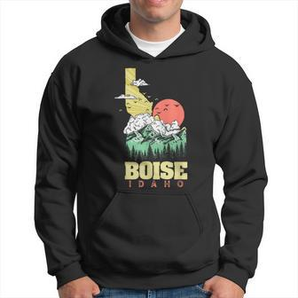 Boise Idaho Outdoors Nature & Mountains Vintage State Pride Hoodie - Monsterry AU