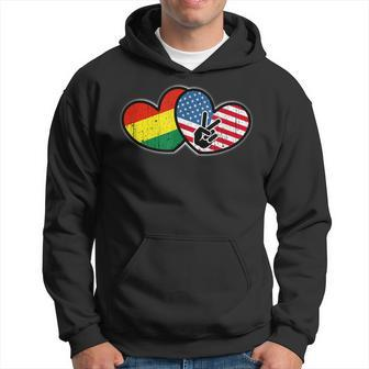 Bolivian American Heart And National Flags Hoodie - Monsterry