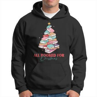 All Booked For Christmas Book Lover Librarian Hoodie - Seseable